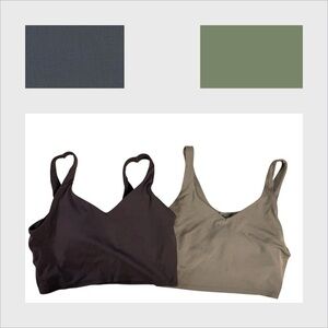 Offline by Aerie Seamless Bras in Sz XL Steel Gray and Olive  Nylon Elastane Mix